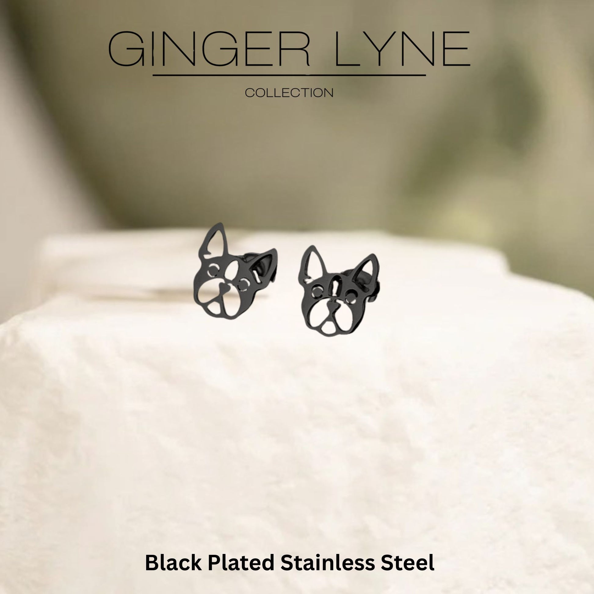 FrenchBulldogDogEarringsforWomenFrenchieLovePuppyBlackStainlessSteelStudGingerLyne_Black-3