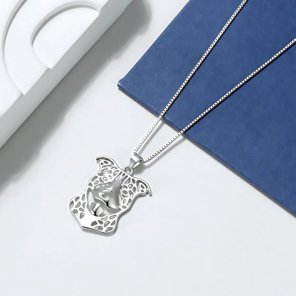 Pit Bull Dog Necklace Earrings or Set Sterling Silver Womens Ginger Lyne Collection - Ears Down Dog Set