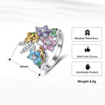 Load image into Gallery viewer, Fairy  Rings for Girls and Women Winged Angel Flower Cubic Zirconia Ginger Lyne Collection
