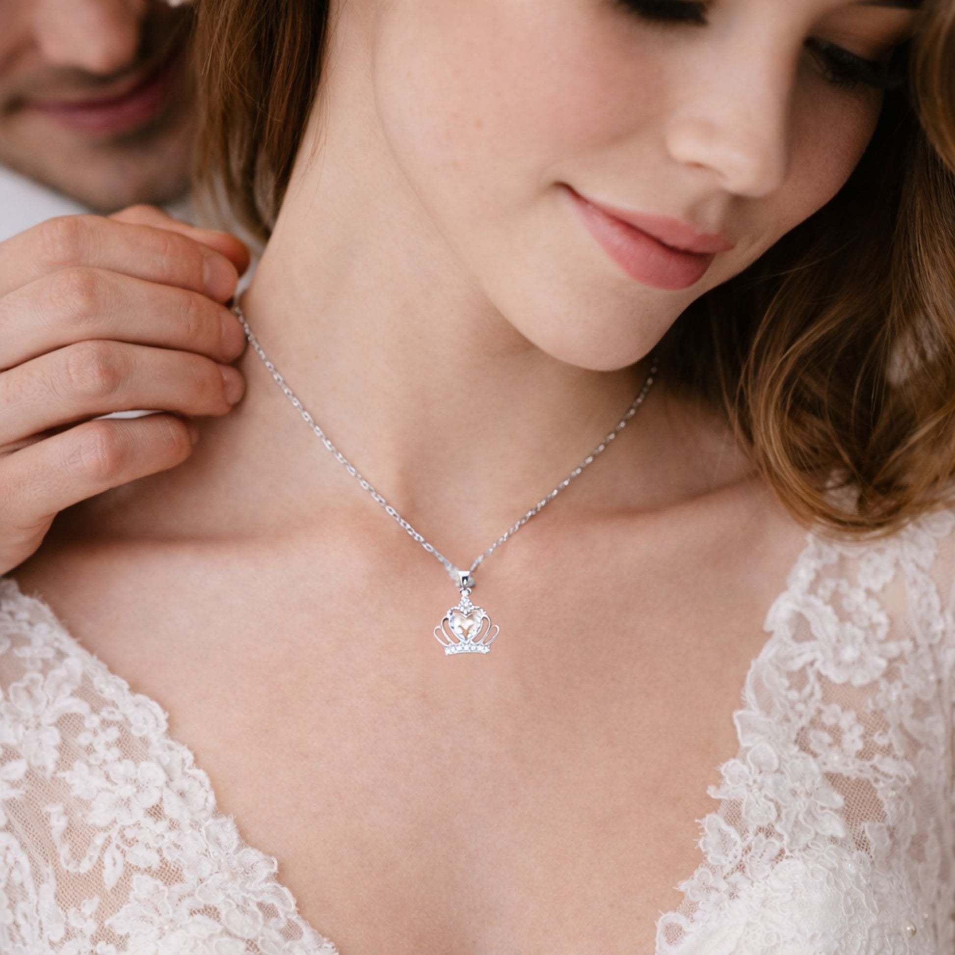 CrownNecklaceforWomenWhiteGoldPlatedClearCubicZirconiaGingerLyneCollection_Silver-5