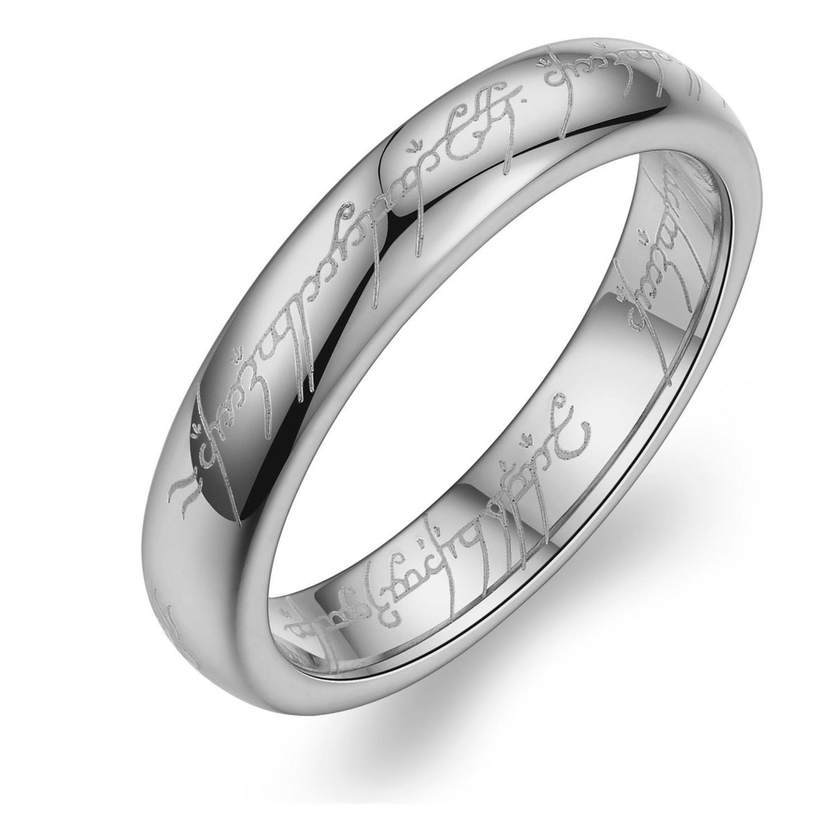 4mmSilverToneTungstenCarbideWeddingBandRingComfortFitSize5AnniversaryGiftforWomenbyGingerLyne_4mmSilver-1