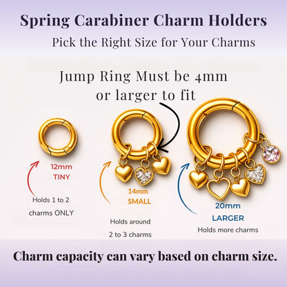 Carabiner Charm Necklace for Women Paperclip Chain Round Carabiner Holder Stainless Steel by Ginger Lyne - 12mm/Silver