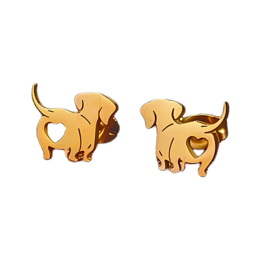 DachshundDogEarringsforWomenDixieLovePuppyStainlessSteelStudGingerLyne_Gold-1