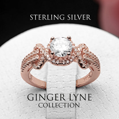 Ellalee Engagement Ring Rose Gold Sterling Silver Cz Women Ginger Lyne Collection - 10