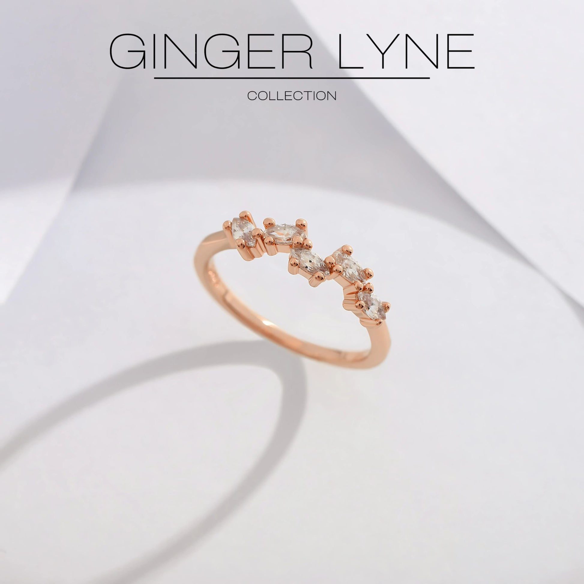 Maris Half Eternity Ring for Women Sterling Silver CZ Anniversary Wedding Band Stackable by Ginger Lyne