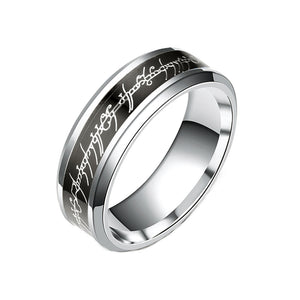 One Ring Wedding Band 8mm Black Stainless Steel Mens Women Ginger Lyne Collection - 11.5