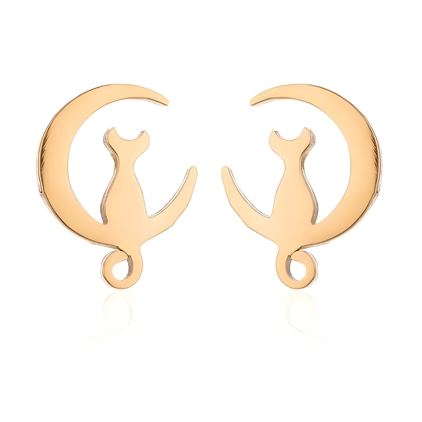 GingerLyneCatMoonEarringsforWomenStainlessSteelKittyStudsPetJewelryGiftsforHer_GoldTone-1