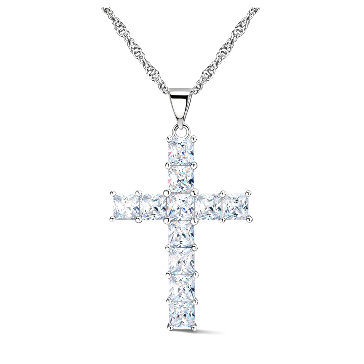 ReligiousCrossPendantNecklacePrincessCutCZWomensGingerLyneCollection_silver-1