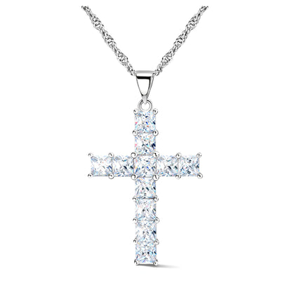 ReligiousCrossPendantNecklacePrincessCutCZWomensGingerLyneCollection_silver-1