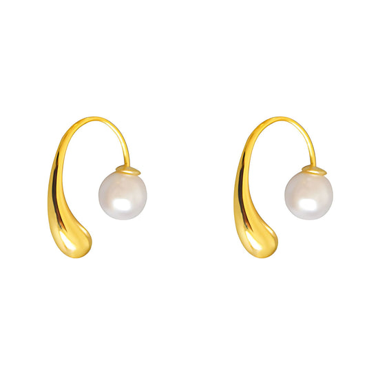 TeardropHookEarringsforWomenGoldStainlessSteelPearlBackforMultipleLookGingerLyneCollection_Gold-1