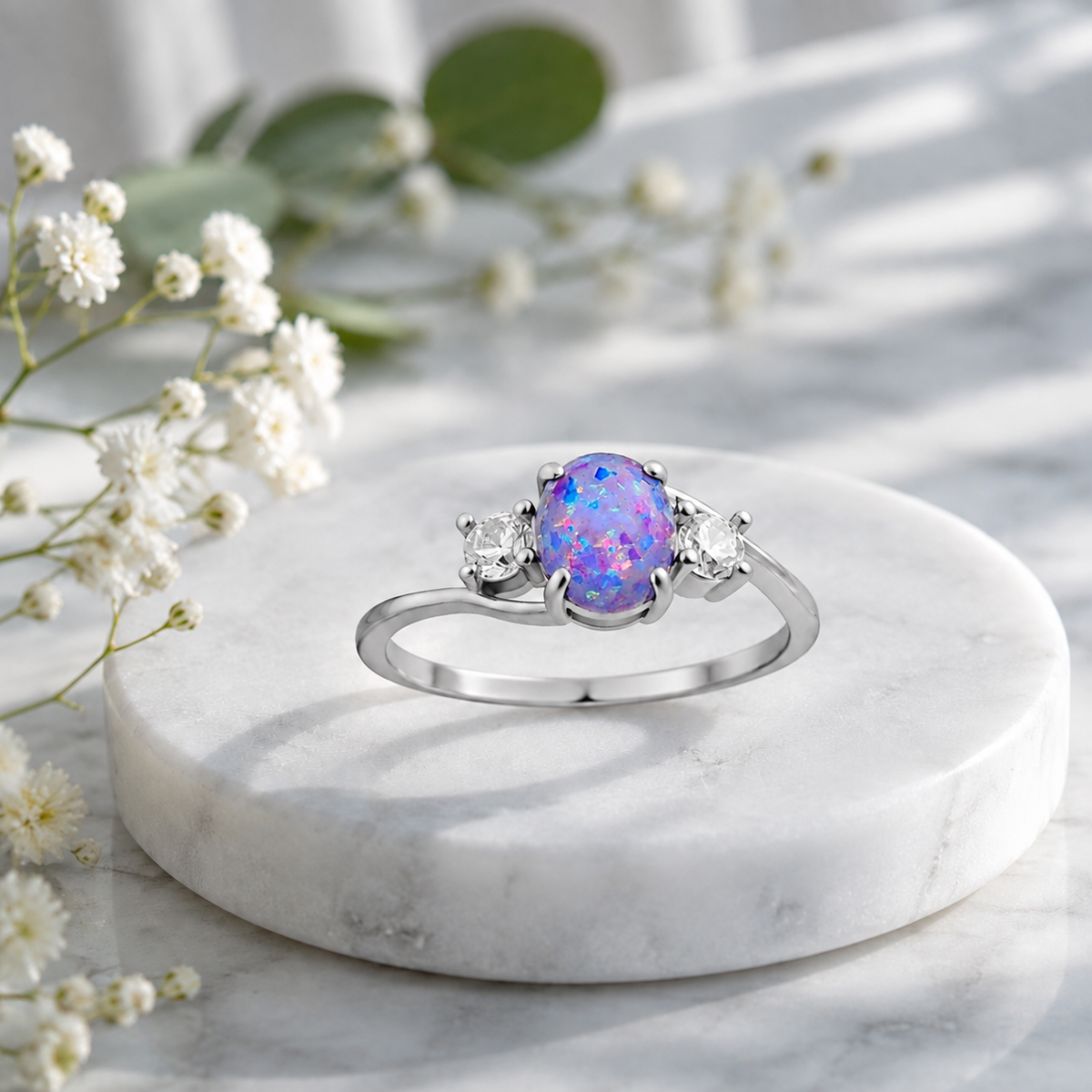 ArletteSimulatedFireGreenorPurpleOpalRingWomensEngagementGingerLyneCollection_Purple-2