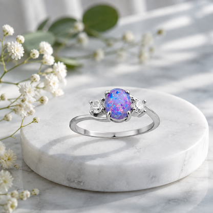 ArletteSimulatedFireGreenorPurpleOpalRingWomensEngagementGingerLyneCollection_Purple-2