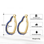 Load image into Gallery viewer, Heart Hoop Earrings for Women Black Spinel Gemstone Gold Sterling Silver Ginger Lyne Collection - Black
