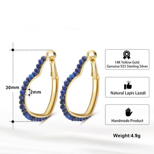 Heart Hoop Earrings for Women Black Spinel Gemstone Gold Sterling Silver Ginger Lyne Collection - Black