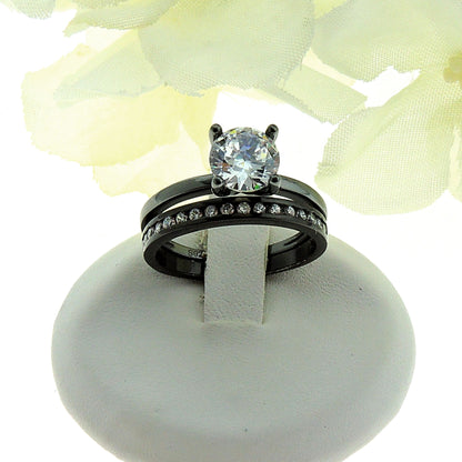 Envy Bridal Set Solitaire Silver 1.25Ct Engagement Womens Ginger Lyne Collection