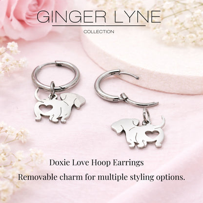 DachshundDangleHoopEarringsforWomen12mmNon-PlatedSilverToneStainlessSteelbyGingerLyne_Silver-3