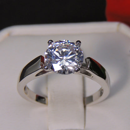 Womens Engagement Ring Solitaire 2 ct Cubic Zirconia by Ginger Lyne Collection