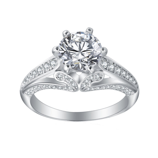BabsSolitaireEngagementRingCubicZirconiaWomenWeddingGingerLyneCollection_Silver-1