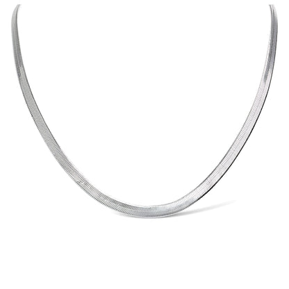 HerringboneChainNecklaceforMenorWomen18Inch5.5mmWideSilverToneStainlessSteelGingerLyne_Silver-1