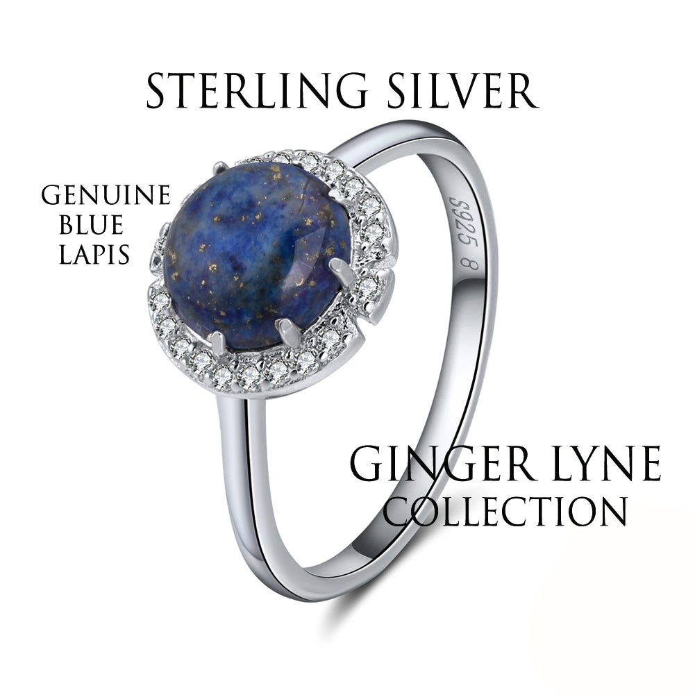 Gemstone Statement Ring for Women Sterling Silver Cz Ginger Lyne Collection