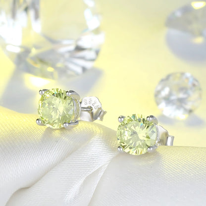 November Birthstone Stud Earrings for Women Yellow Cubic Zirconia 6mm Sterling Silver Studs by Ginger Lyne - 20