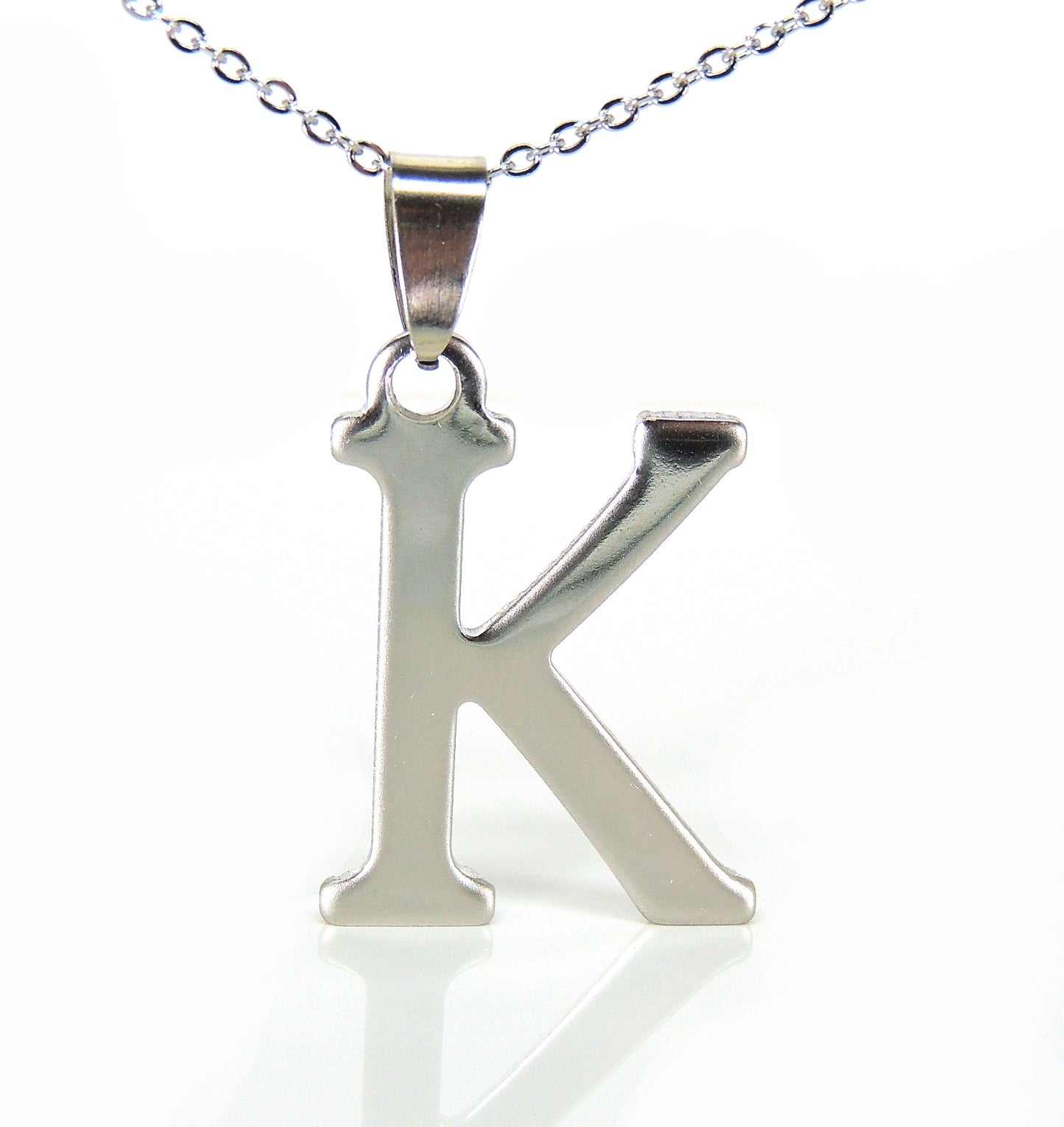 Initial Letter Pendant Necklace Stainless Steel Men Women Ginger Lyne Collection - G