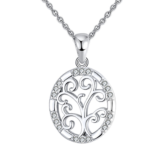 FamilyTreeLifePendantNecklaceforWomenSterlingSilverCzGingerLyneCollection_Silver-1