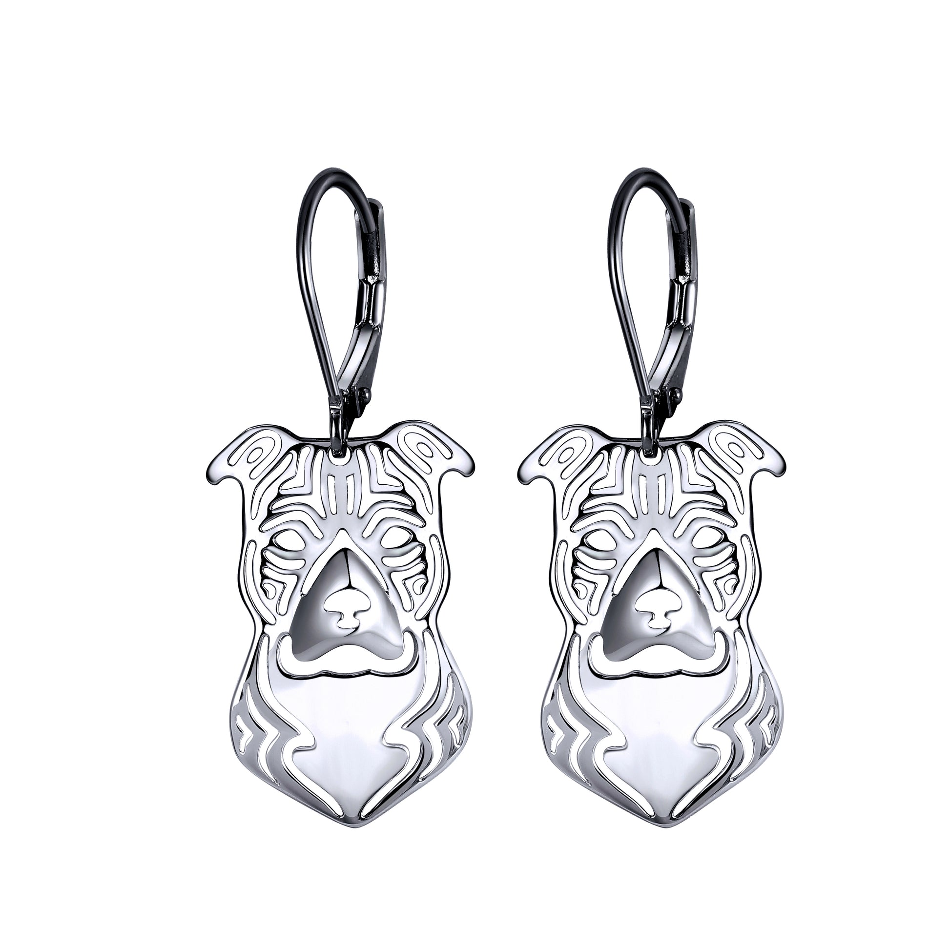 Pit Bull Staffordshire Terrier Dog Necklace Set Silver Womens Ginger Lyne Collection - Stafford Set