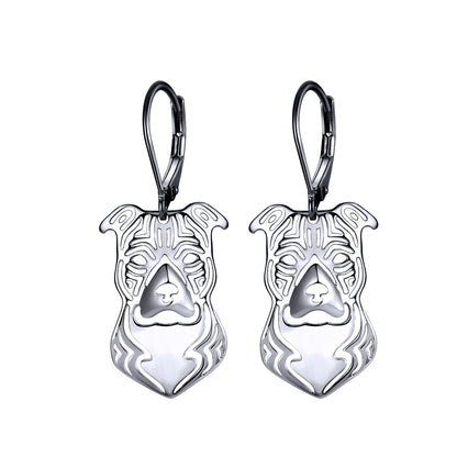 Pit Bull Staffordshire Terrier Dog Necklace Set Silver Womens Ginger Lyne Collection - Stafford Set