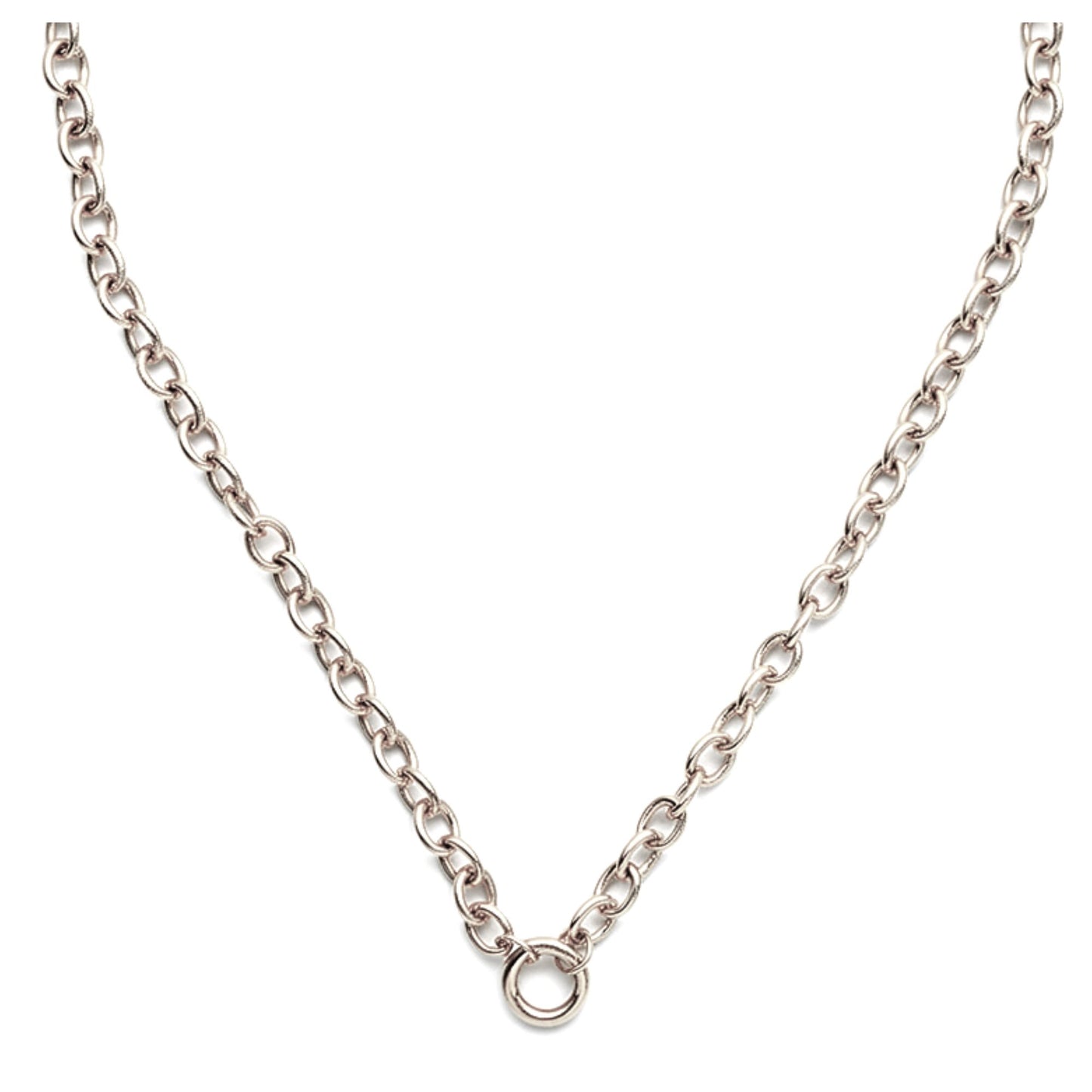 CarabinerCharmNecklaceforWomenOLinkChainRoundHolderStainlessSteelbyGingerLyne_12mm/Silver-1