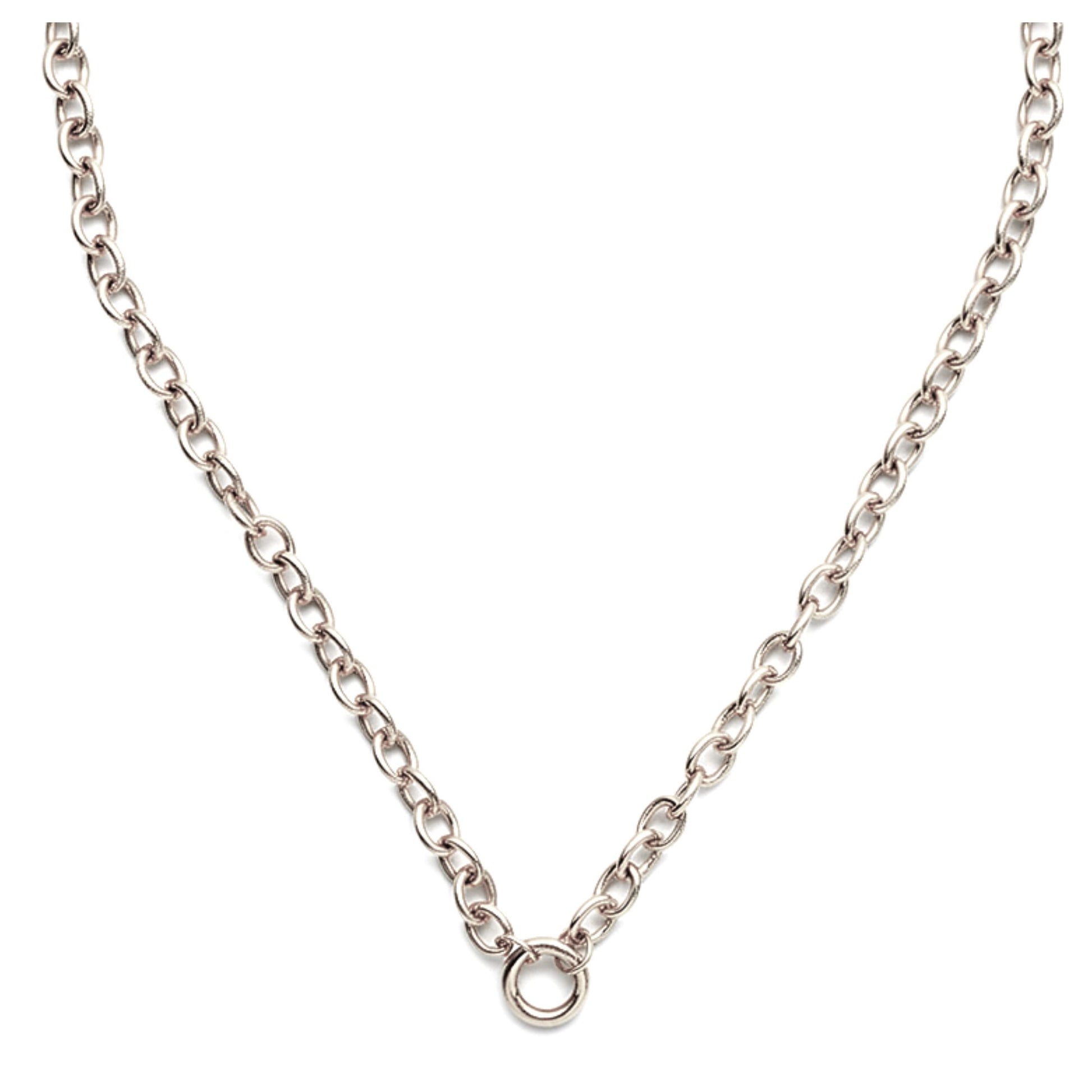 CarabinerCharmNecklaceforWomenOLinkChainRoundHolderStainlessSteelbyGingerLyne_12mm/Silver-1