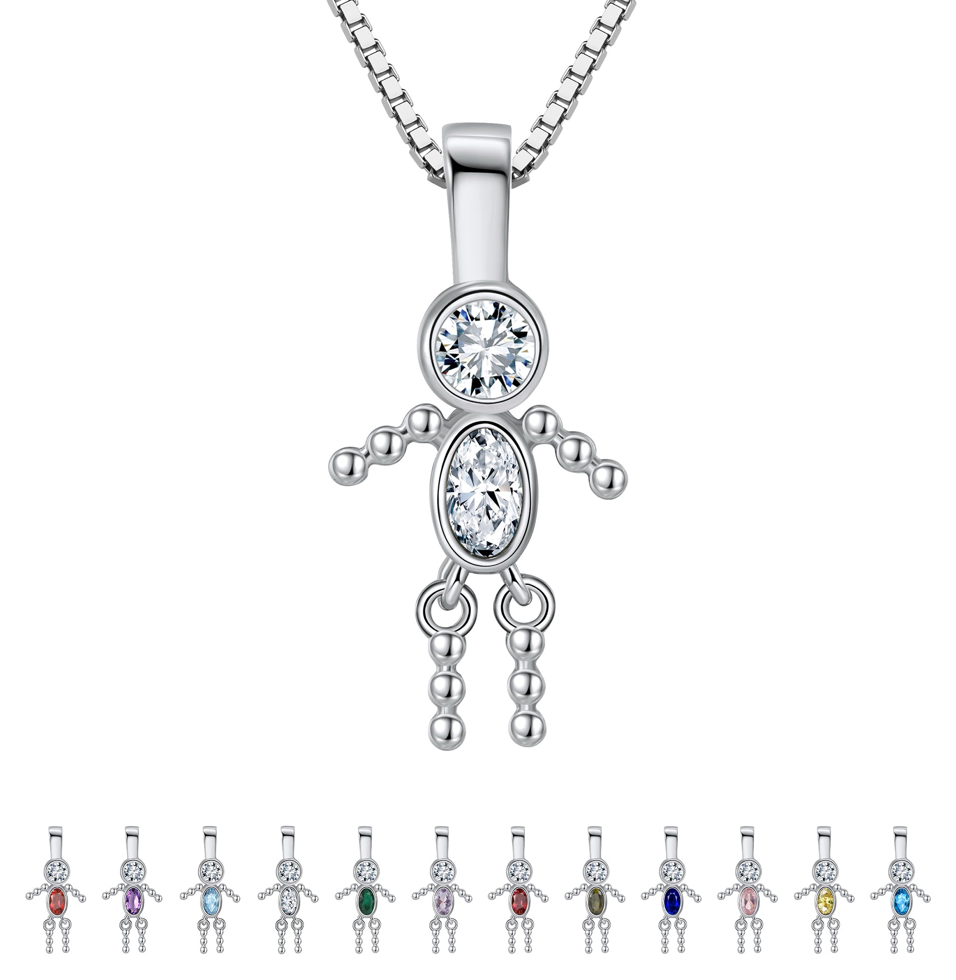 BirthstonePendantNecklaceforBoyMomorGrandmabyGingerLyneSterlingSilverCZFamilyBirthdayCharm_BoyApril-1