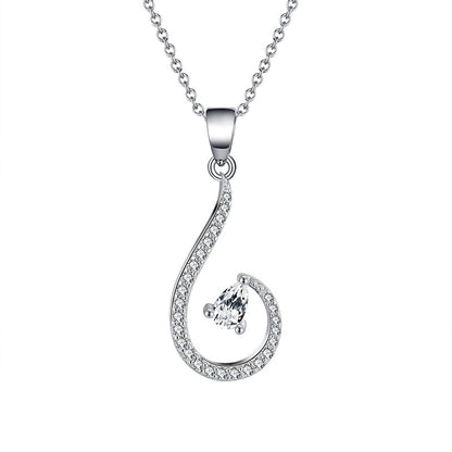 Angel Tear Pendant Necklace for Women Heart Cut CZ Sterling Silver Girls Ginger Lyne Collection