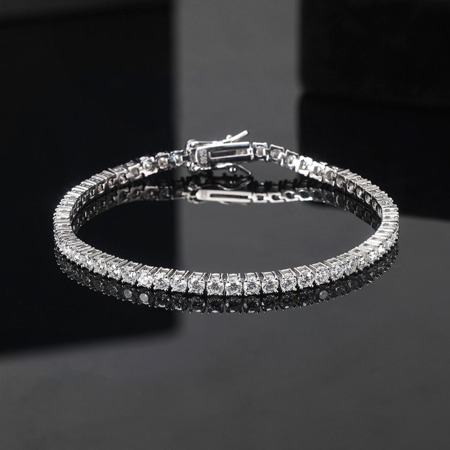 TennisBraceletforWomenSterlingSilver8ACZRound3mmor5mm7"or8"LengthbyGingerLyne_Clear-2