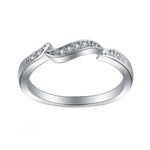 Load image into Gallery viewer, Calli Unique Anniversary Wedding Band Ring White Gold Plate Ginger Lyne Collection - 6
