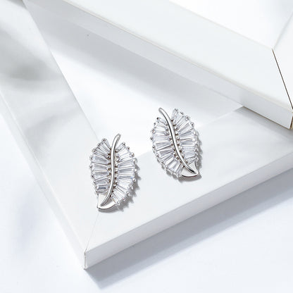 Leaf Baguette Earrings Necklace or Ring for Women Sterling Ginger Lyne Collection