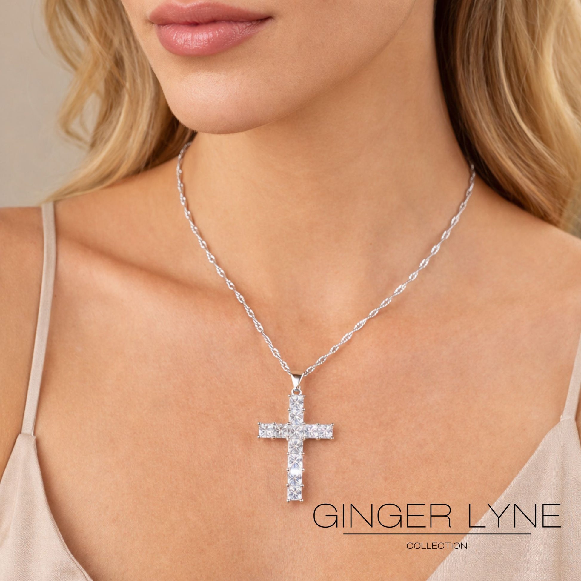 ReligiousCrossPendantNecklacePrincessCutCZWomensGingerLyneCollection_silver-6