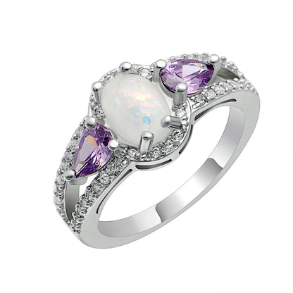 ChelseyRingWhiteOvalShapeFireOpalPurpleCzWomensGingerLyneCollection_White-1