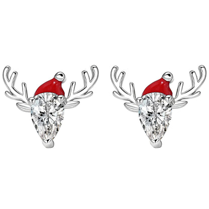 ChristmasReindeerEarringsWomensWhiteGoldPlatedSantaHatDeerPearCZGingerLyneCollection_Silver-1