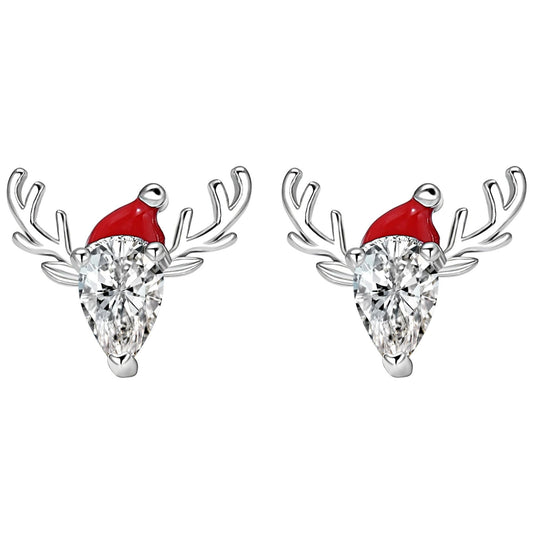ChristmasReindeerEarringsWomensWhiteGoldPlatedSantaHatDeerPearCZGingerLyneCollection_Silver-1