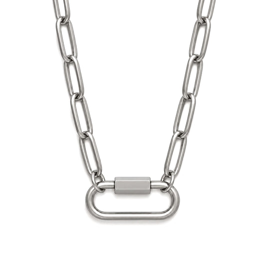 Carabiner Charm Holder Necklace for Women by Ginger Lyne 18KT Gold Plated Stainless Steel 18-20"