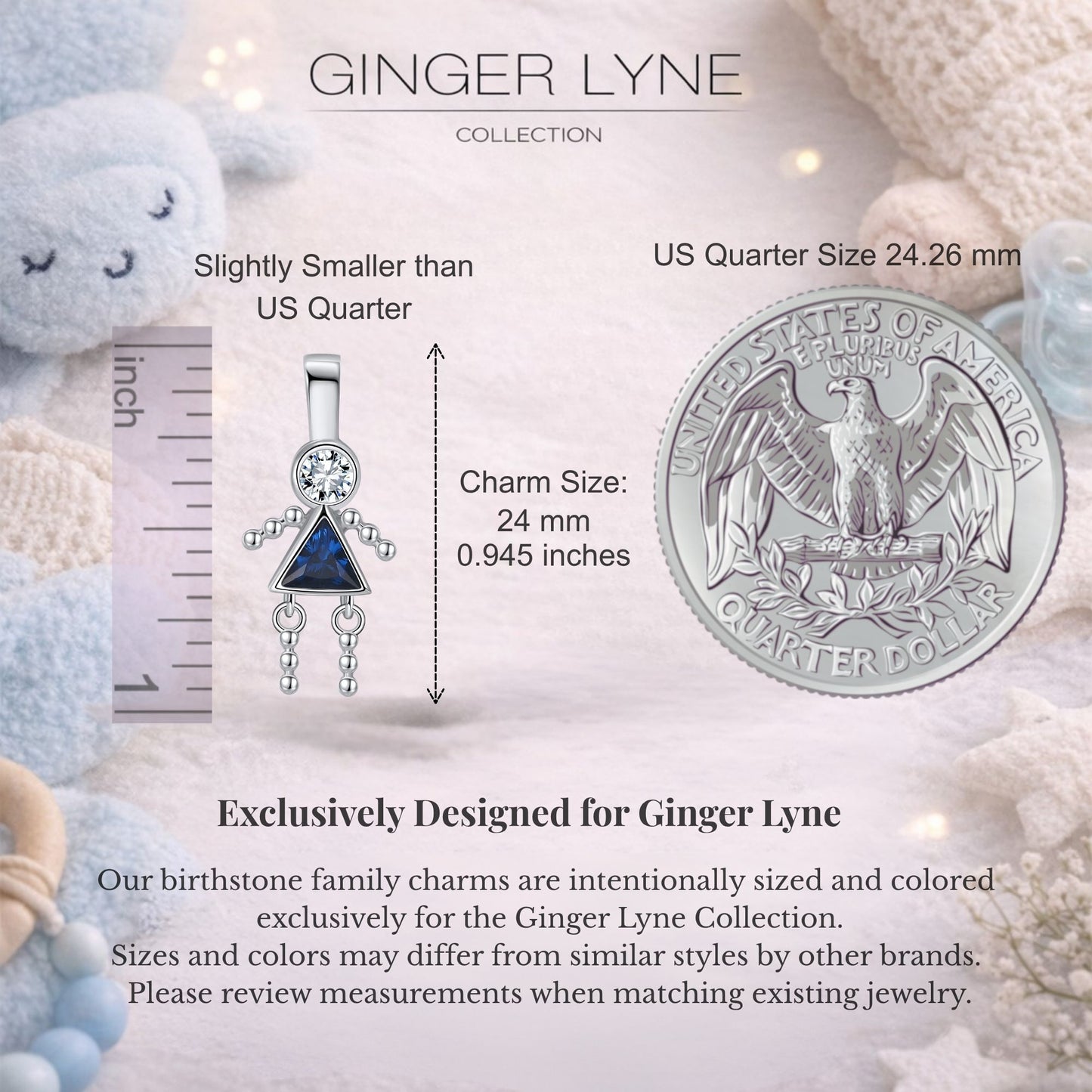 Birthstone Family Pendant for Mom by Ginger Lyne Stainless Steel Cubic Zirconia Charms For Grandma Necklace_Female-September-Silver-2