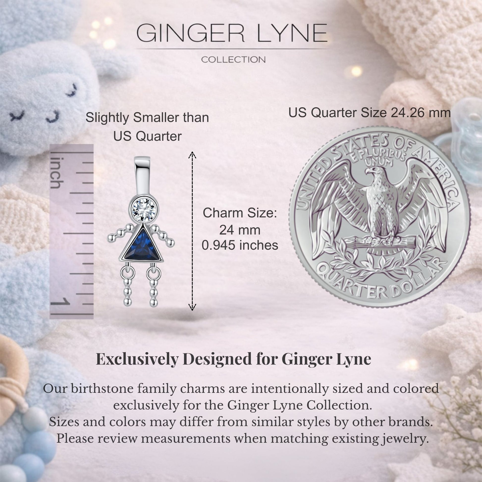 Birthstone Family Pendant for Mom by Ginger Lyne Stainless Steel Cubic Zirconia Charms For Grandma Necklace_Female-September-Silver-2