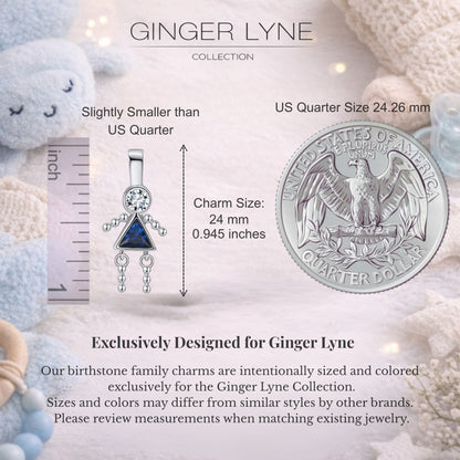 Birthstone Family Pendant for Mom by Ginger Lyne Stainless Steel Cubic Zirconia Charms For Grandma Necklace_Female-September-Silver-2