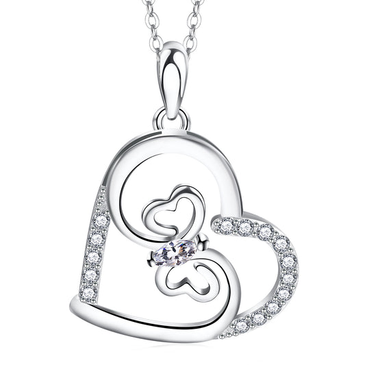 HeartsSterlingSilverCzPendantChainNecklaceforWomenGingerLyneCollection_clear-1