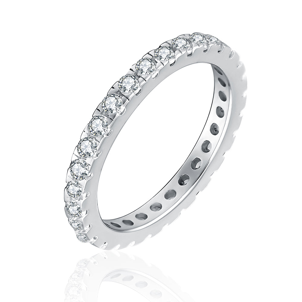 Bethany Eternity Sterling Silver Band Ring Women CZ Ginger Lyne Collection