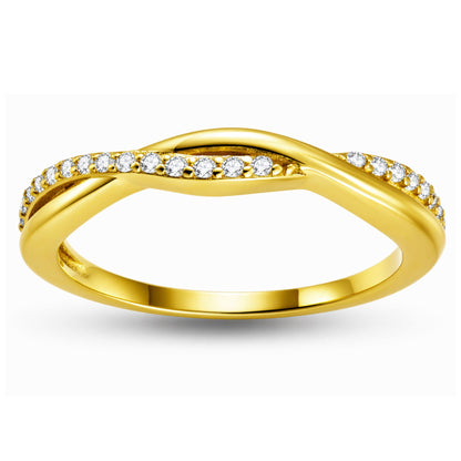 QueenaSterlingSilverWeddingBandforWomenHalfEternityCzAnniversaryRingbyGingerLyneCollection_Gold-ToneSilver-1