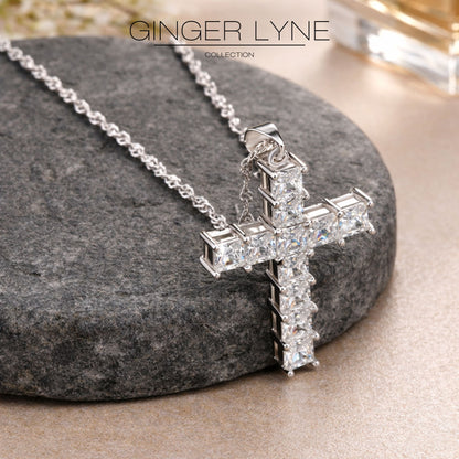 ReligiousCrossPendantNecklacePrincessCutCZWomensGingerLyneCollection_silver-4