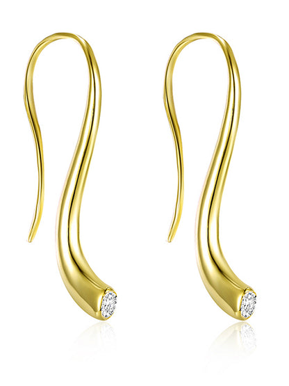 Fish Hook Drop Earrings for Women Cubic Zirconia Ginger Lyne Collection