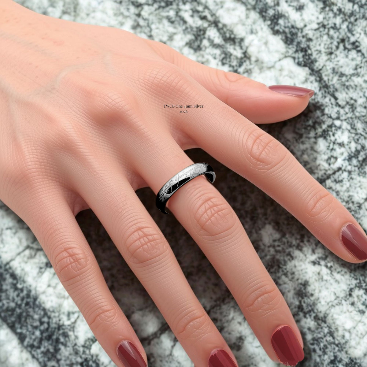 4mmSilverToneTungstenCarbideWeddingBandRingComfortFitSize10AnniversaryGiftforWomenbyGingerLyne_4mmSilver-3